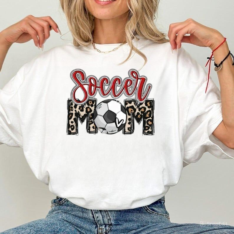 Soccer Mom Shirt  Soccer Mom Leopard Print Bleached Distressed Shirt  Cute Trendy Soccer Mom T-Shirt Hoodie, Sweatshirt