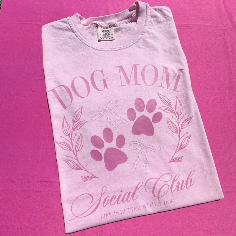 Social Dog Mom Club Comfort Colors T-Shirt Hoodie, Sweatshirt | HypeCrazeTee.com