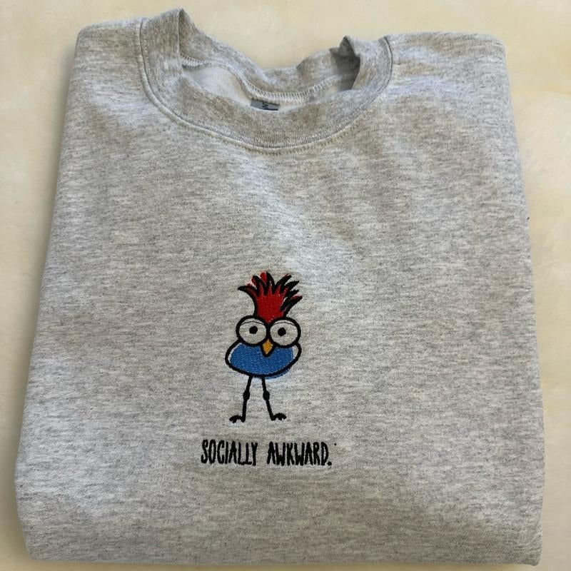 Socially Awkward Embroidered Custom Colors Tee Shirt Hoodie, Sweatshirt | HypeCrazeTee.com