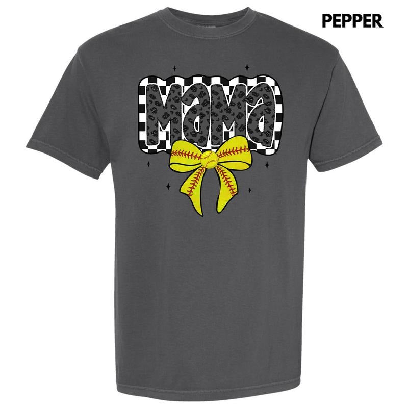 Softball Checkered Mama Comfort Colors T-Shirt 'NLB' Hoodie, Sweatshirt | HypeCrazeTee.com