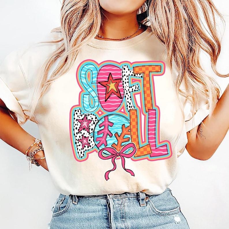 Softball Coquette Brushstroke Game Day Bow Softball Mom T Shirtstyle{N002}2 T-Shirts, Hoodie, Sweatshirt