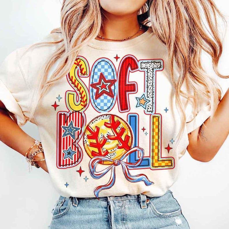 Softball Coquette Brushstroke T-shirt, Game Day Softball Mama Tee Hoodie, Sweatshirt | HypeCrazeTee.com