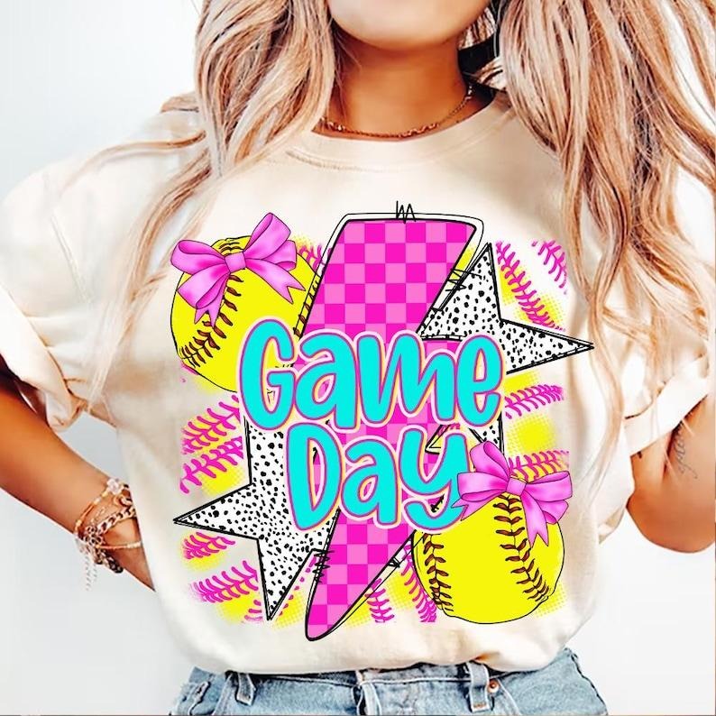 Softball Game Day Retro Checkered Dalmatian Coquette Mama T-Shirt Hoodie, Sweatshirt | HypeCrazeTee.com