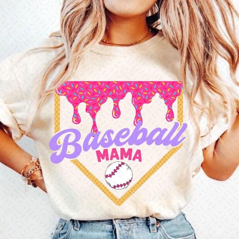 Softball Mama Ice Cream Shirt, Retro Game Day Look, Sporty Fun Hoodie, Sweatshirt | HypeCrazeTee.com