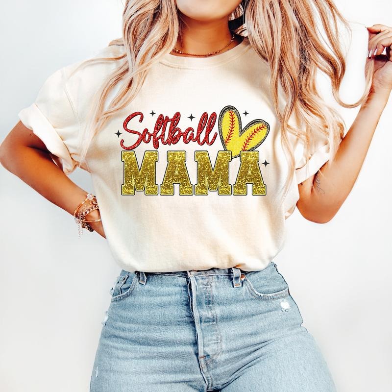 Softball Mama T-Shirt, Softball T-Shirt, Sports T-Shirt, Trendy Retro Mom T-Shirt Hoodie, Sweatshirt | HypeCrazeTee.com