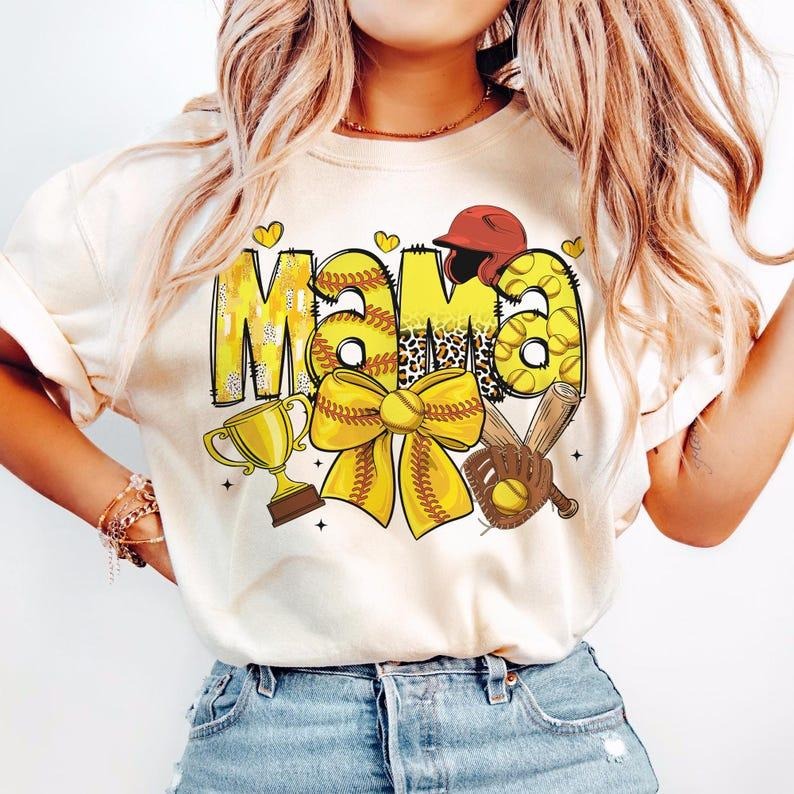Softball Mama Coquette Bow Retro Game Day Sports T-Shirts, Hoodie, Sweatshirt