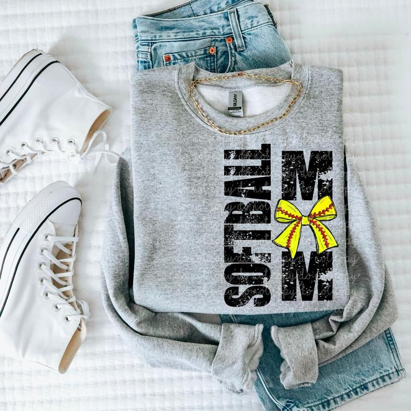 Softball Mom Bow DTF Transfers - THIS IS NOT A SHIRT Hoodie, Sweatshirt | HypeCrazeTee.com