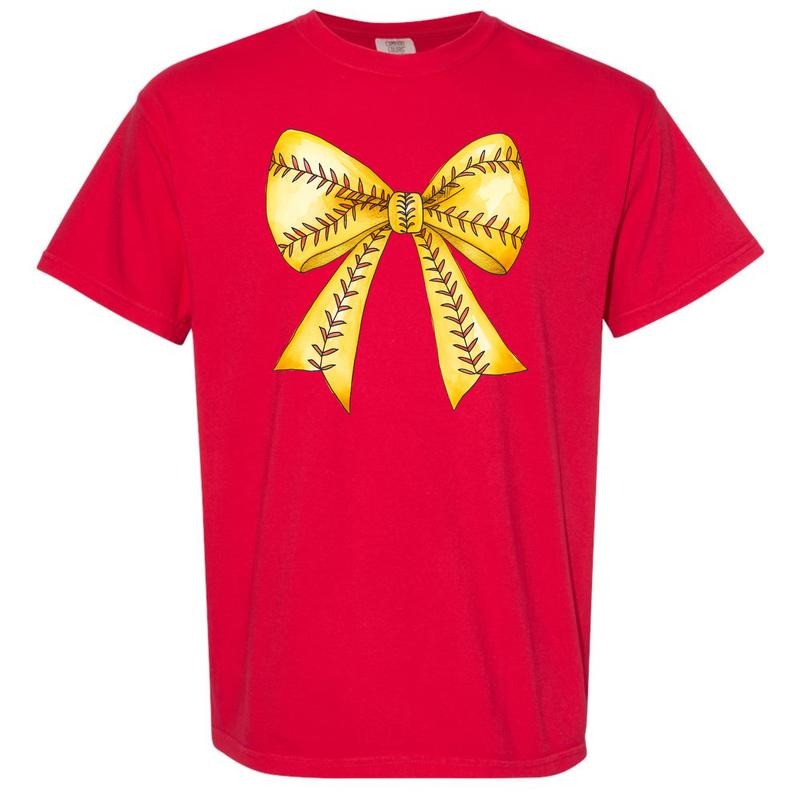 Softball Sketched Bow Comfort Colors T-Shirt 'NLB' Hoodie, Sweatshirt | HypeCrazeTee.com