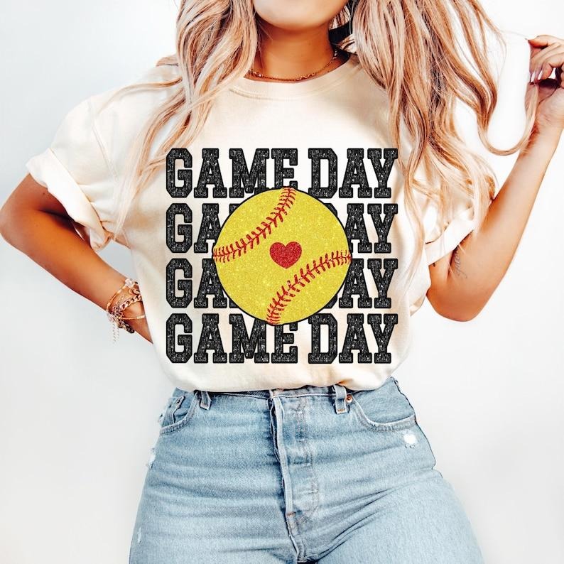 Softball, Game Day, Embroidery, Mama, Coquette Tshirt Hoodie, Sweatshirt | HypeCrazeTee.com