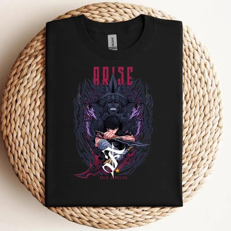 Solo Leveling Shirt, Sung Jinwoo Shirt, Anime Graphic Tee, Gift For Him, Gift For Her Hoodie, Sweatshirt | HypeCrazeTee.com