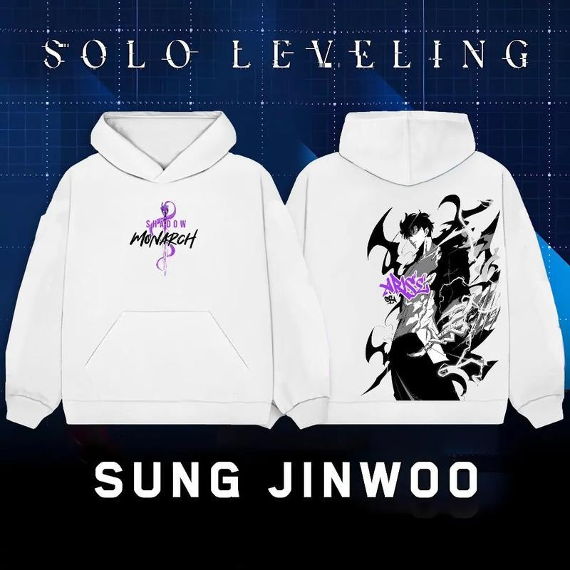 Solo Leveling Sung Jin Woo Print T-shirt | Arise Solo Leveling Unisex Tee Fan Gift | Y2k Streetwear Style Hoodie, Sweatshirt