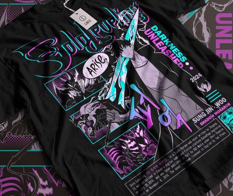 Solo Leveling Unisex T-Shirt, Anime Shirt, Classic Menswear Cotton Top Hoodie, Sweatshirt | HypeCrazeTee.com
