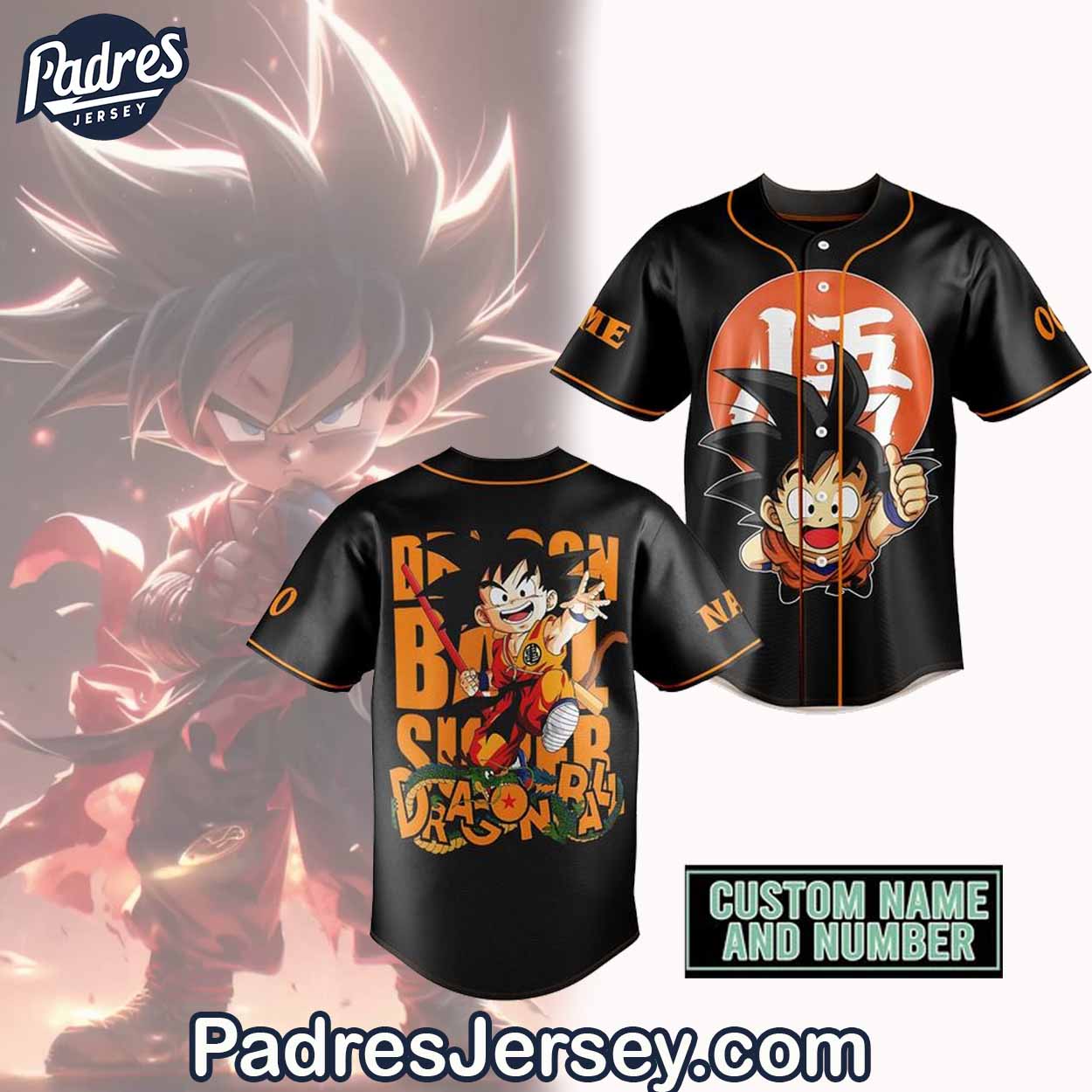 Son Goku Kid Black Baseball Jersey Unique - Dragon Ball Z - Padres Jersey Oasis: Elevate Your Baseball Style Game