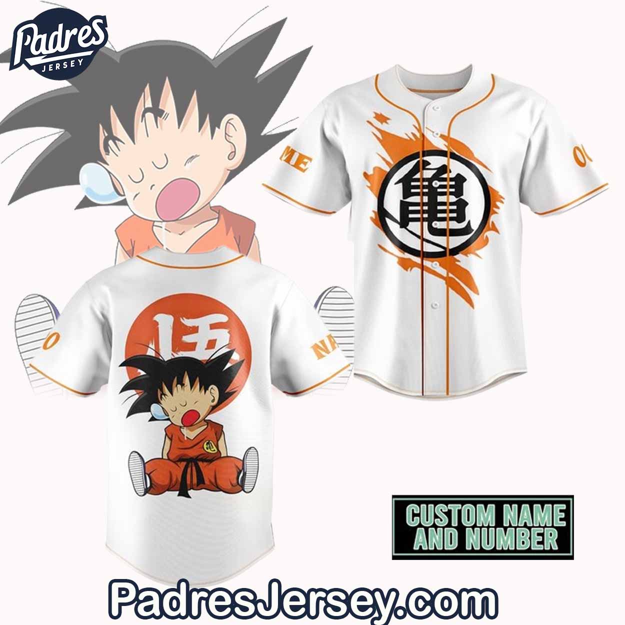 Son Goku Kid Sleeping Baseball Jersey Limited - Dragon Ball Z - Padres Jersey Oasis: Elevate Your Baseball Style Game