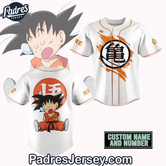 Son Goku Kid Sleeping Baseball Jersey Limited - Dragon Ball Z - Padres Jersey Oasis: Elevate Your Baseball Style Game