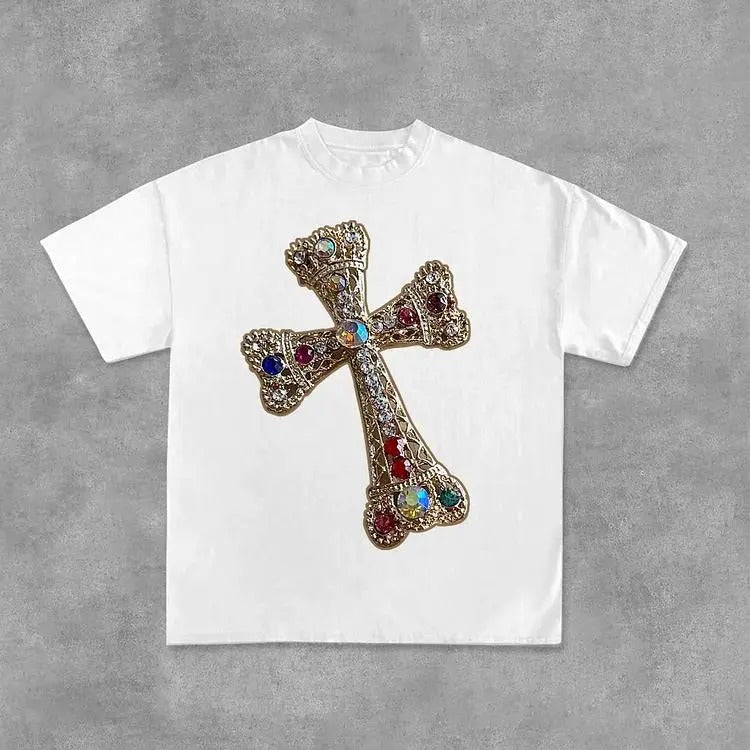 Sopula Diamond Cross Graphic Print Cotton T-Shirt Hoodie, Sweatshirt | HypeCrazeTee.com