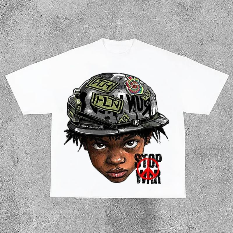 Sopula Flame Boy Stop War Graphic Print Cotton T-Shirt Hoodie, Sweatshirt | HypeCrazeTee.com