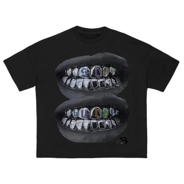 Sopula Loose Lip Print Graphic Cotton T-Shirt Hoodie, Sweatshirt | HypeCrazeTee.com