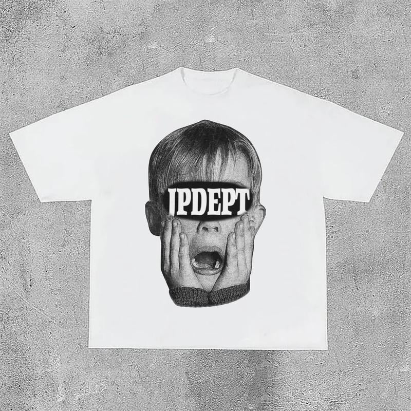 Sopula Vintage Horrified Boy Graphic Cotton T-Shirt Hoodie, Sweatshirt | HypeCrazeTee.com
