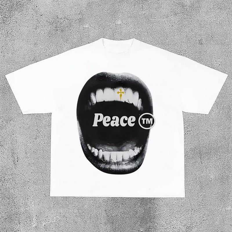Sopula Vintage Peace Multi-element Graphic Casual Street Basketball T-Shirt Hoodie, Sweatshirt | HypeCrazeTee.com