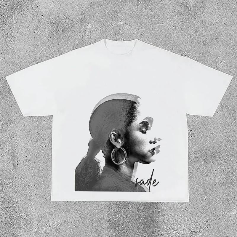 Sopula Vintage Sade Adu Print Graphic Cotton T-Shirt Hoodie, Sweatshirt | HypeCrazeTee.com