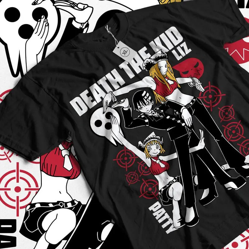 Soul Eater T-Shirt S-4XL Death the Kid Japanese Anime Black Star Gift Shirt Tshirt S-4XL Cotton Fabric Hoodie, Sweatshirt
