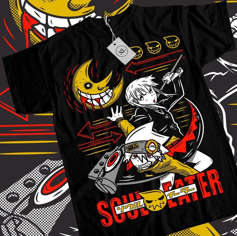 Soul Eater T-Shirt S-4XL Death the Kid Japanese Anime Manga Black Star Shirt Tshirt S-4XL Hoodie, Sweatshirt