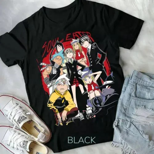 Soul Eater T-shirt,Anime,Death The Kid,Manga,Black Star Graphic Tee Black Shirt Hoodie, Sweatshirt | HypeCrazeTee.com