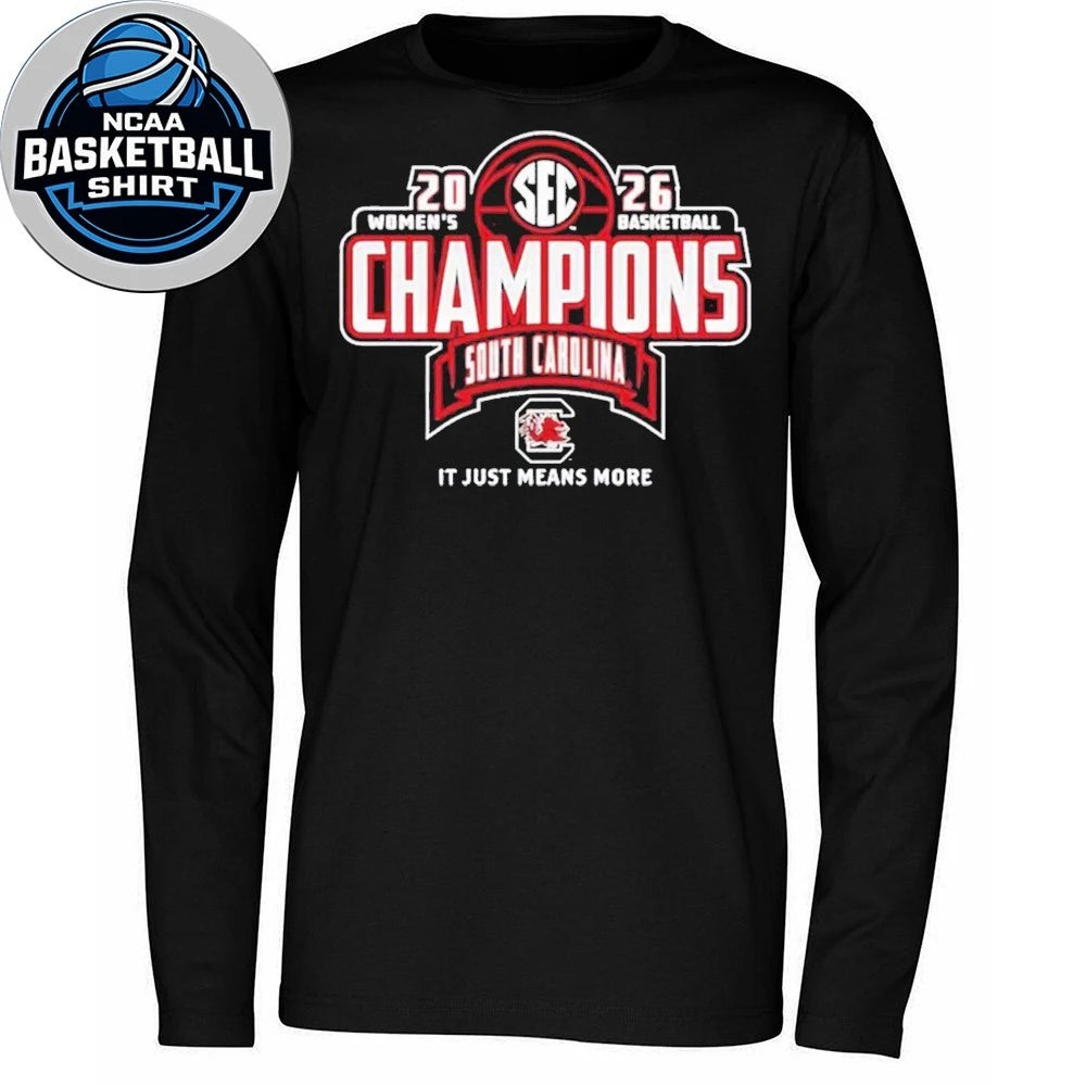 South Carolina Gamecocks 2026 SEC Women’s Basketball Regular Season Champions Locker Room Logo Shirt