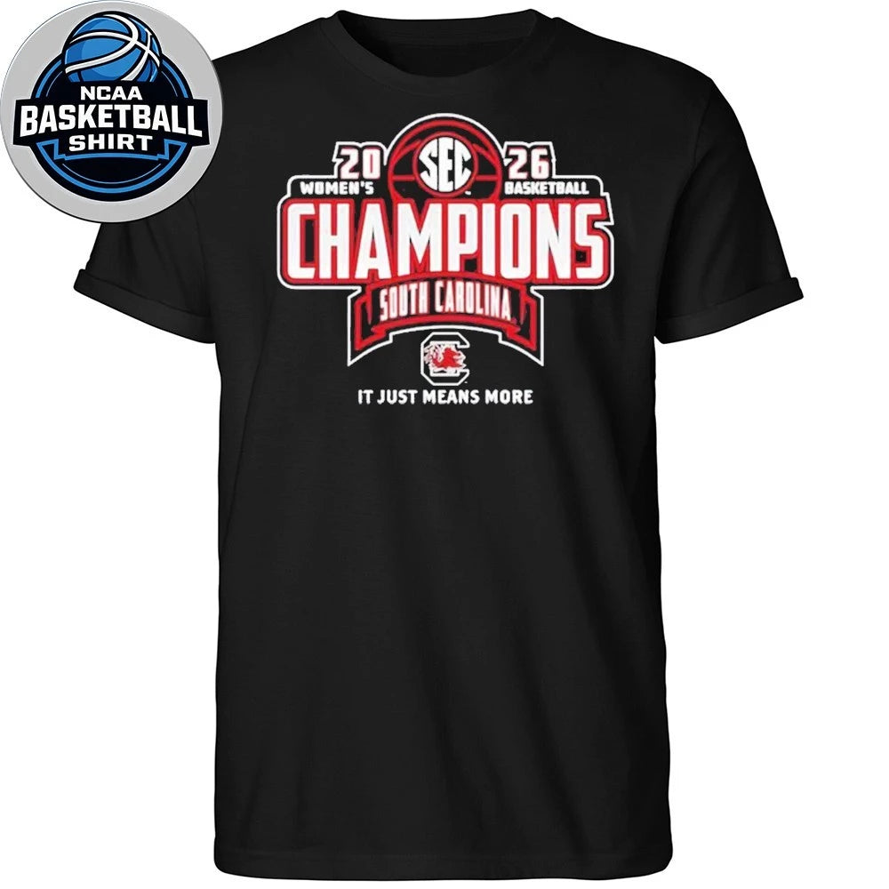 South Carolina Gamecocks 2026 SEC Women’s Basketball Regular Season Champions Locker Room Logo Shirt