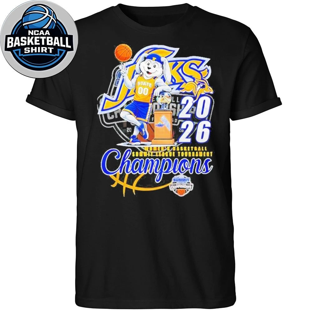 South Dakota State Jackrabbits 2026 Summit League Women’s Basketball Tournament Champions Logo Shirt