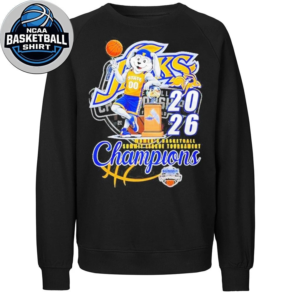 South Dakota State Jackrabbits 2026 Summit League Women’s Basketball Tournament Champions Logo Shirt