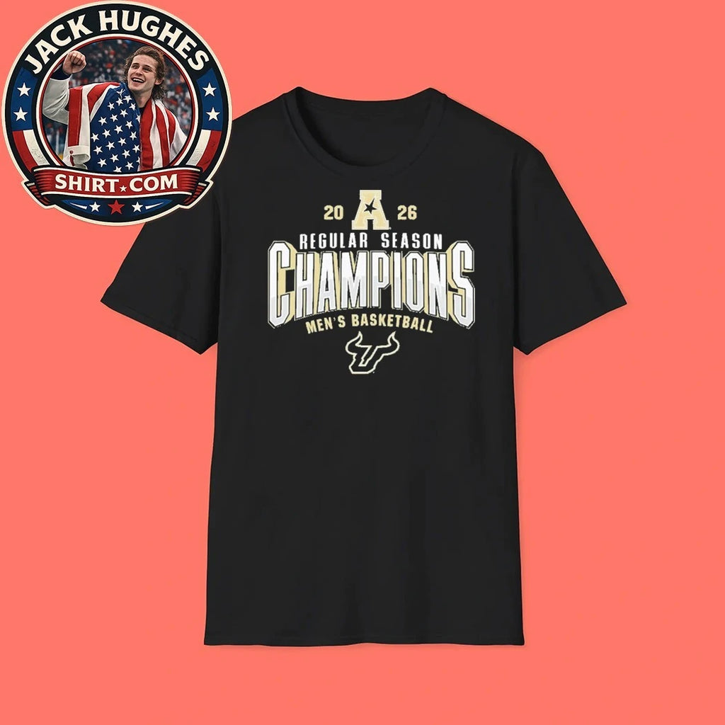 South Florida Bulls 2026 AAC Men’s Basketball Regular Season Champions Locker Room Logo T-Shirt