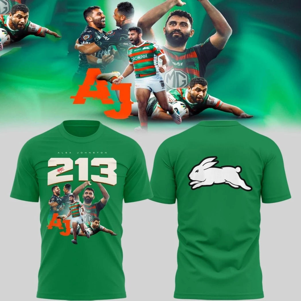South Sydney Rabbitohs Alex Johnston Record Breaker 2026 Hoodie T-Shirt