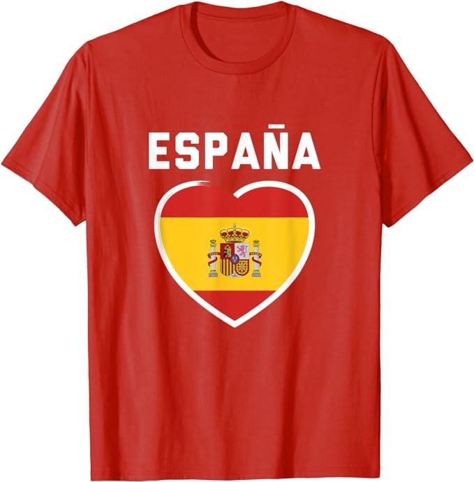 Spain Shirts, Spain & Espana Flag Heart T-Shirt Cotton Fashion Casual Classic Hoodie, Sweatshirt | HypeCrazeTee.com