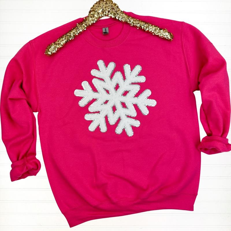 Sparkling Snowflake Patch Sweatshirt T-Shirts, Hoodie | HypeCrazeTee.com