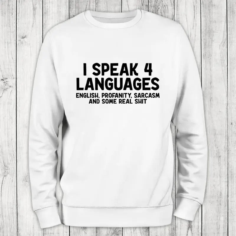 Speak Languages Sweatshirt Classic Womenswear T-Shirts, Hoodie | HypeCrazeTee.com