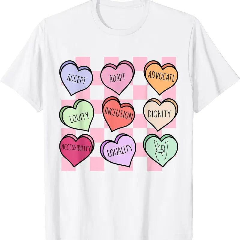 Special Education Teacher Candy Heart Valentines Day Love T-Shirt Hoodie, Sweatshirt | HypeCrazeTee.com