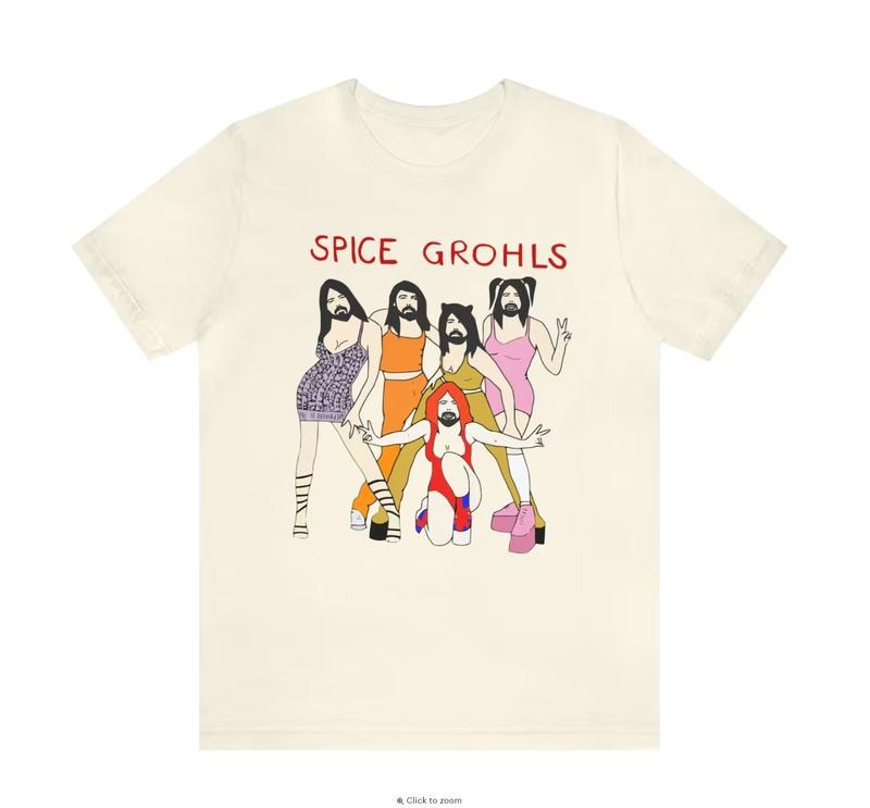 Spice Grohls Parody Tee for Women, Short Sleeve Fitted Graphic Shirt, All-Seasons Cotton Crew Neck Top Womenswear...