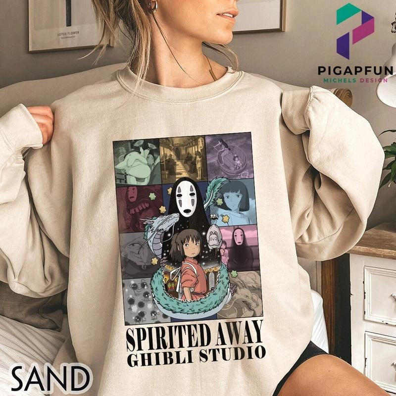 Spirited Away Shirt Ghibli Era Tour Shirt Ghibli Cartoon Shirt Hayao Miyazaki Shirt Hoodie, Sweatshirt | HypeCrazeTee.com