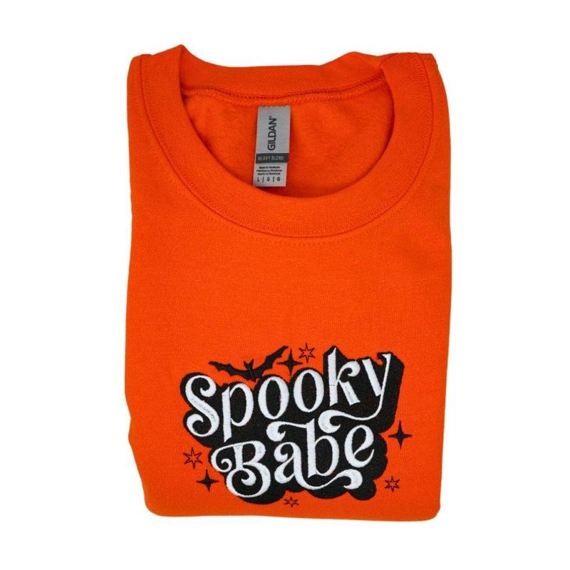 Spooky Babe Embroidered Sweatshirt T-Shirts, Hoodie | HypeCrazeTee.com