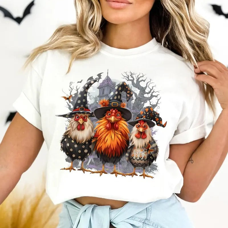 Spooky Chickens Shirt, Autumn Sweatshirt, Halloween 2024 Hoodie | HypeCrazeTee.com