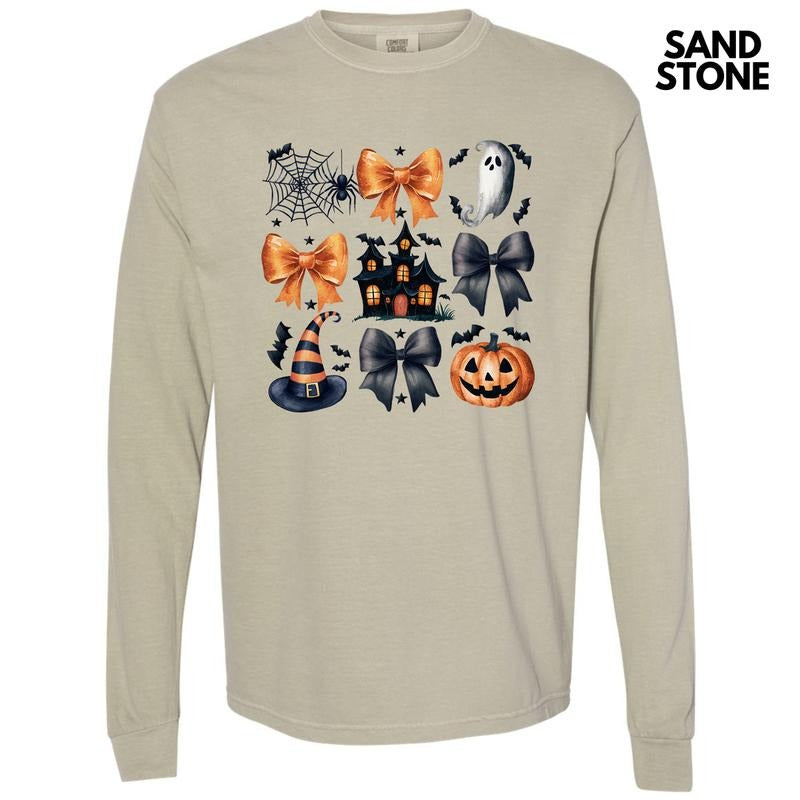 Spooky Halloween Collage Long Sleeve Comfort Colors T-Shirt 'NLB' Hoodie, Sweatshirt | HypeCrazeTee.com