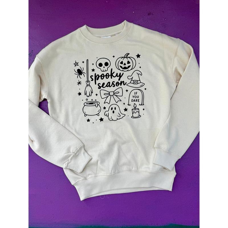 Spooky Season Cream Sweatshirt T-Shirts, Hoodie | HypeCrazeTee.com