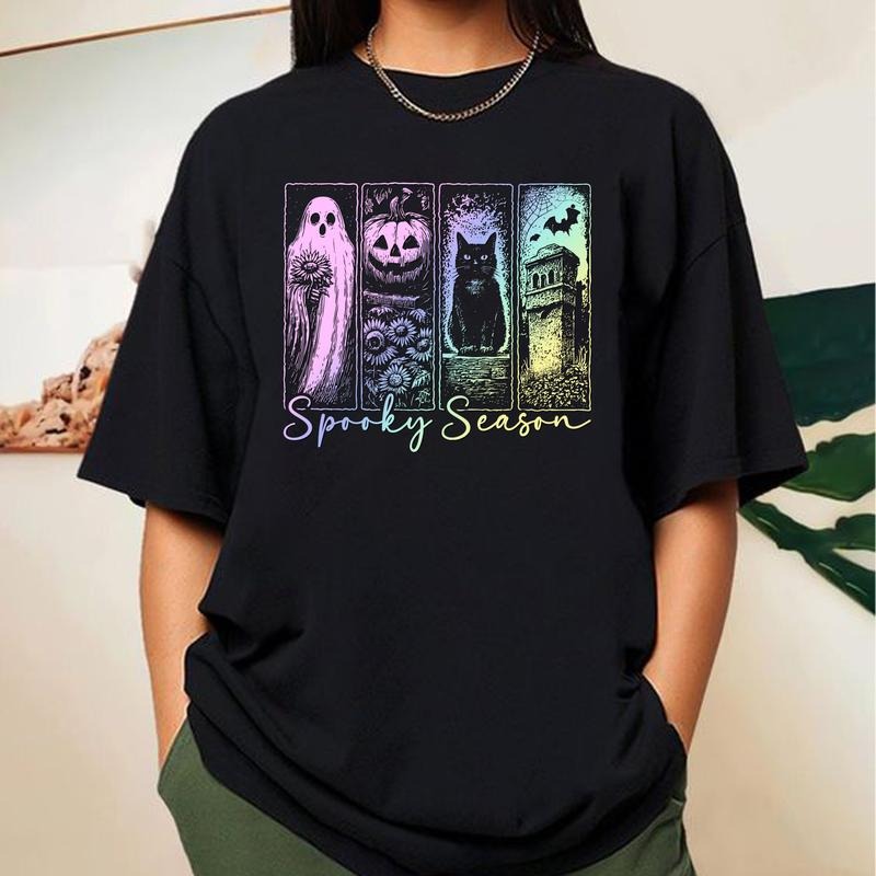 Spooky Season Shirt, Vintage Halloween Horror Night Comfort Color Tshirt, Retro Halloween Shirt Hoodie, Sweatshirt