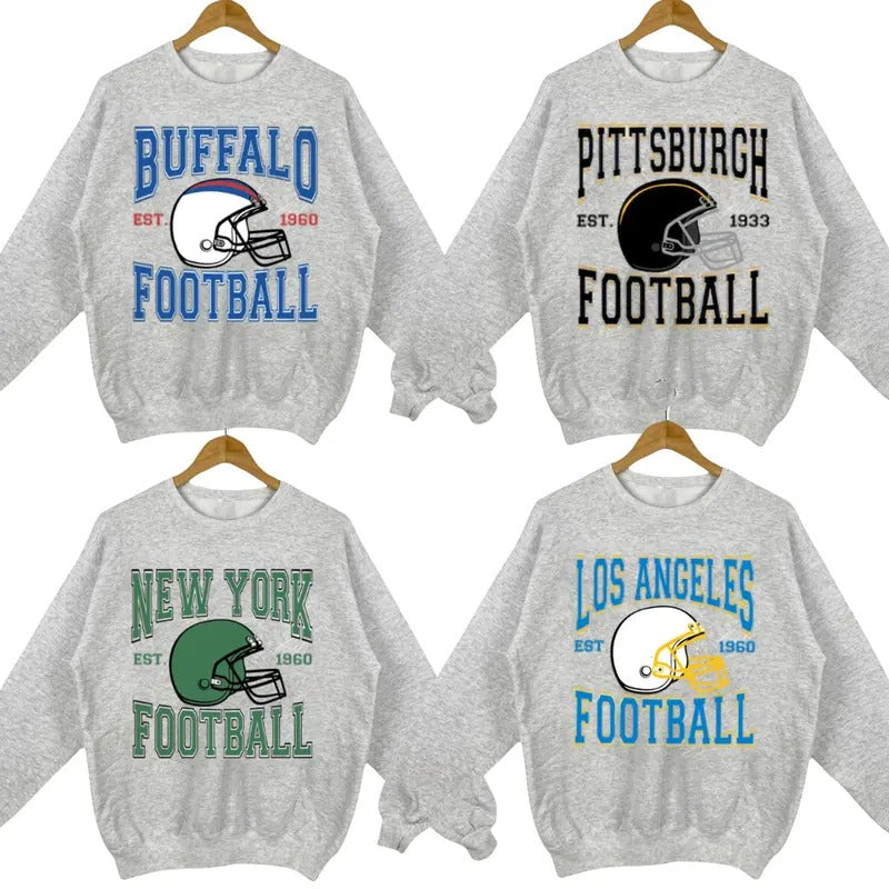Sport Grey Classic Football Crewneck Sweatshirt - Perfect for All Teams T-Shirts, Hoodie | HypeCrazeTee.com