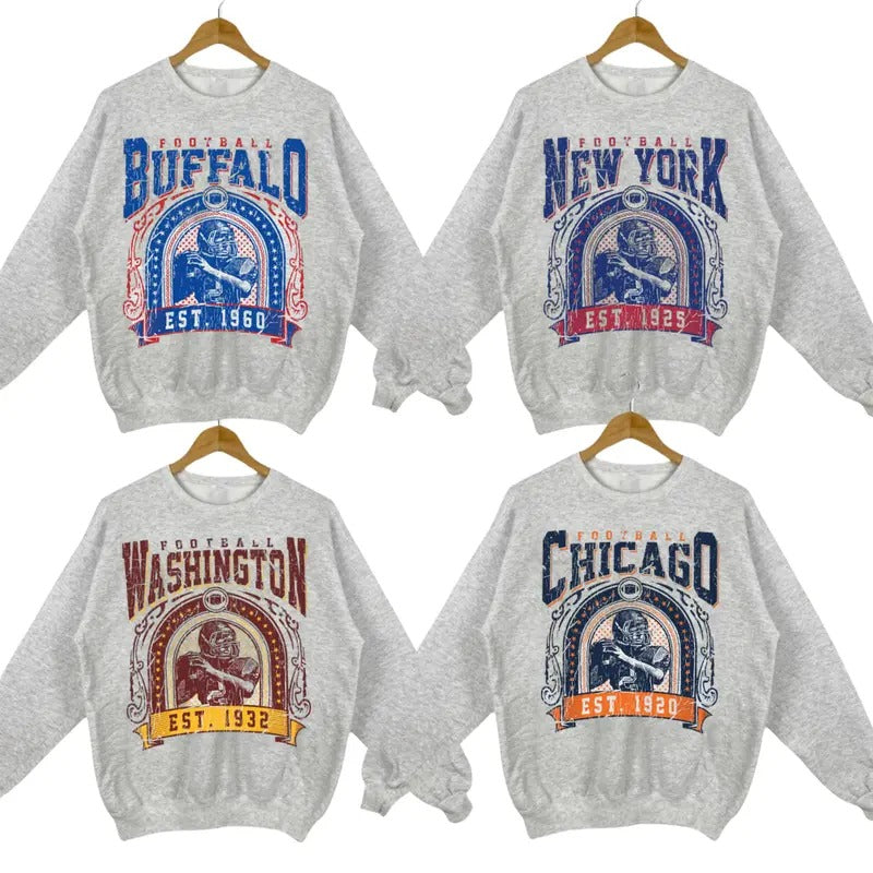 Sport Grey Football Sweatshirt - Classic Unisex Crewneck for Fans T-Shirts, Hoodie | HypeCrazeTee.com