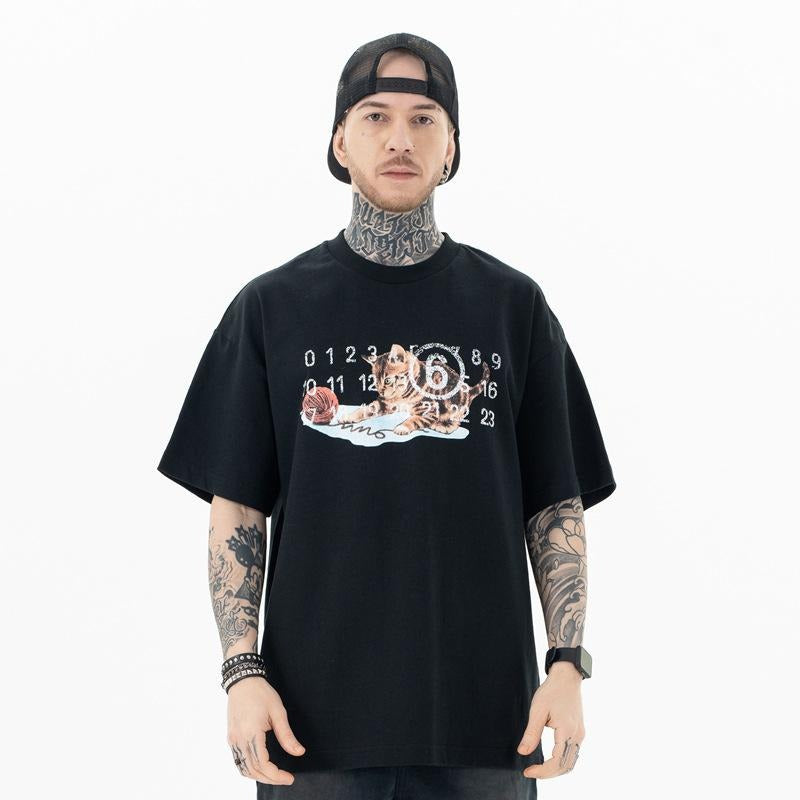 Spring Summer Trendy Kitten Destroyed Printed Short-Sleeved T-shirt Hoodie, Sweatshirt | HypeCrazeTee.com
