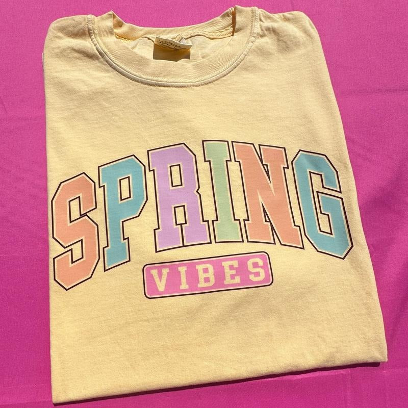 Spring Vibes Comfort Colors T-Shirt Hoodie, Sweatshirt | HypeCrazeTee.com