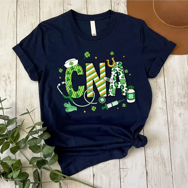 St. Patrick's Day Coquette Bow Nurse T-shirt, Lucky Shamrock Shirt, St Pattys Nursing Tee Hoodie, Sweatshirt